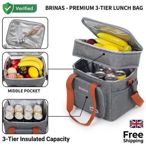 Double layer thermal lunch bag - double,