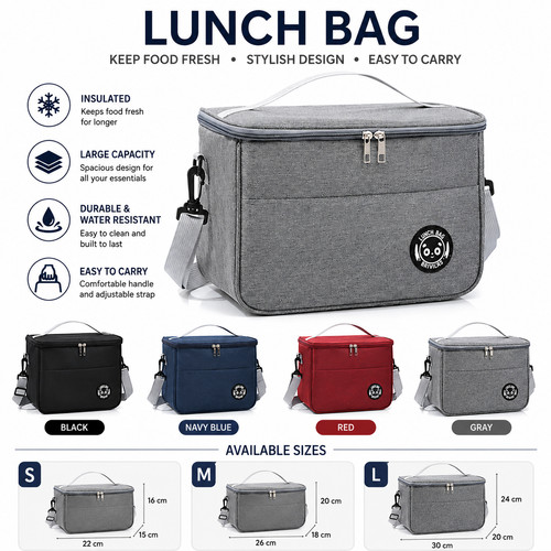 Large insulated lunch bag - large,