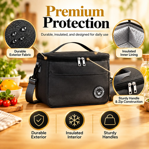 Large insulated lunch bag - insulated,