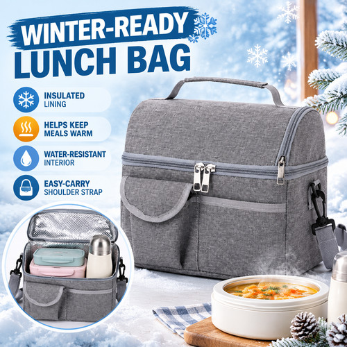 Large insulated lunch bag - insulated,
